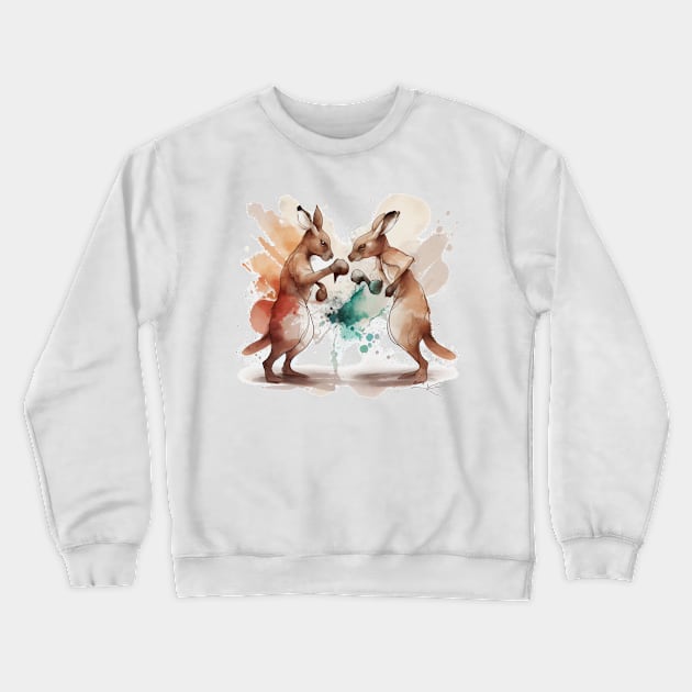 Kangaroo boxing Crewneck Sweatshirt by AI INKER